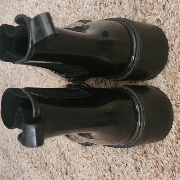 A New Day Shiny Black Women's Rain Boots - Picture 5 of 10